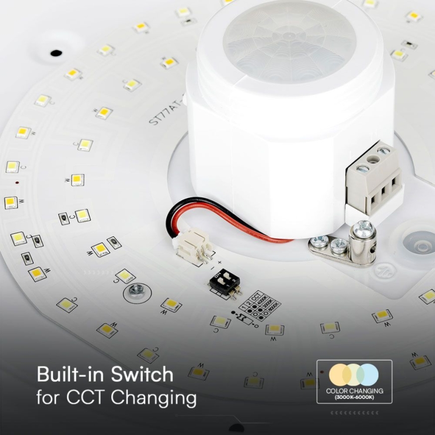 LED lubinis šviestuvas su jutikliu SAMSUNG CHIP LED/12W/230V 3000/4000/6000K diametras 29 cm balta