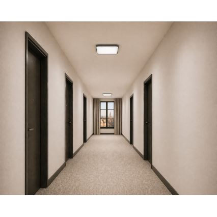 LED lubinis šviestuvas su judesio ir sutemų jutikliu WILTON LED/24W/230V 4000K 33x33 cm antracitas