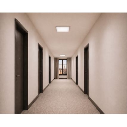 LED lubinis šviestuvas su judesio ir sutemų jutikliu WILTON LED/24W/230V 4000K 33x33 cm baltas