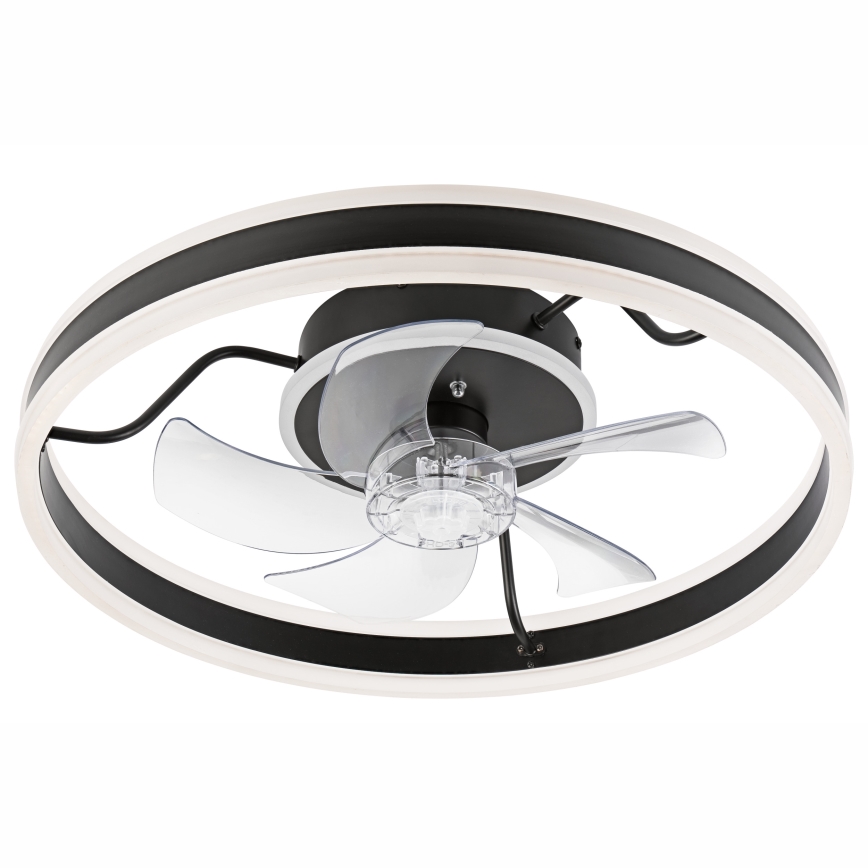 LED Pritemdomas lubinis šviestuvas su ventiliatoriumi APOLLO LED/38W/230V juoda + nuotolinio valdymo pultas