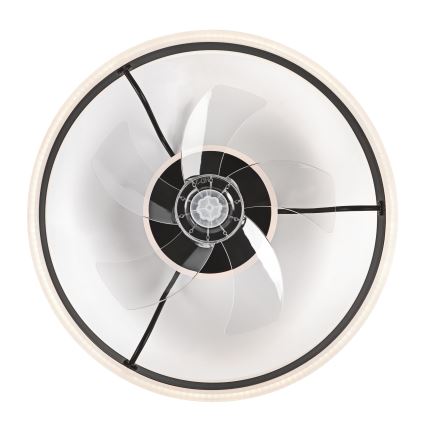 LED Pritemdomas lubinis šviestuvas su ventiliatoriumi APOLLO LED/38W/230V juoda + nuotolinio valdymo pultas