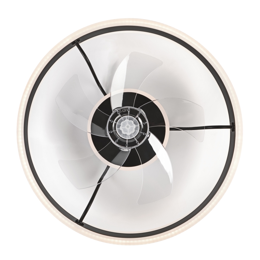 LED Pritemdomas lubinis šviestuvas su ventiliatoriumi APOLLO LED/38W/230V juoda + nuotolinio valdymo pultas