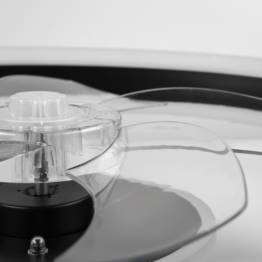 LED Reguliuojamas lubinis šviestuvas su ventiliatoriumi APOLLO LED/38W/230V juodas + nuotolinio valdymo pultas