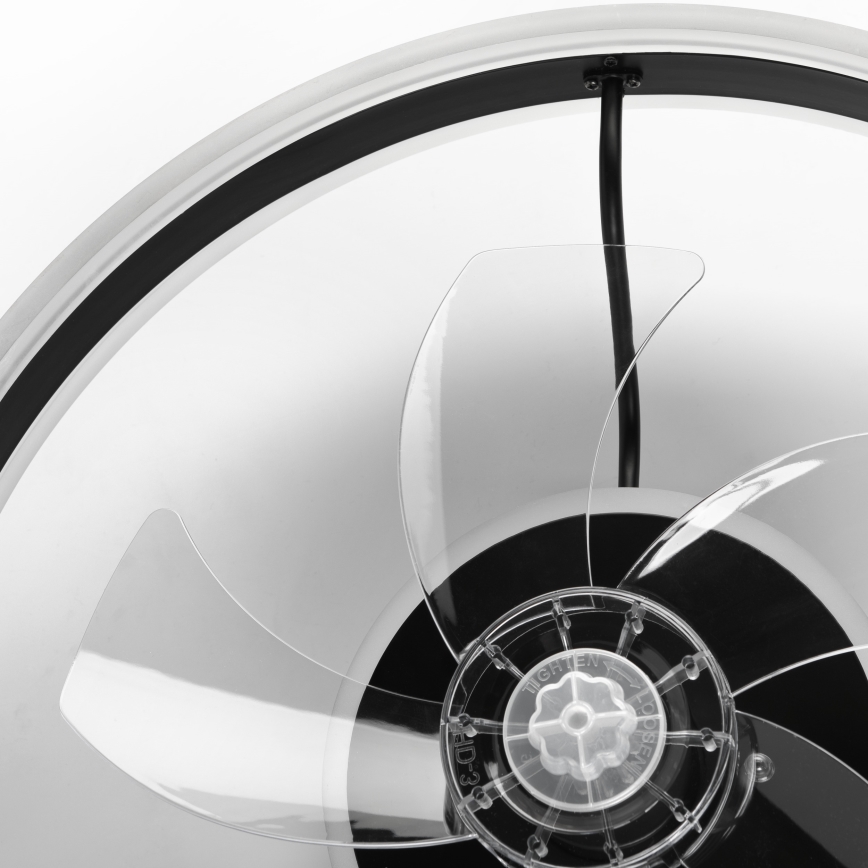 LED Reguliuojamas lubinis šviestuvas su ventiliatoriumi APOLLO LED/38W/230V juodas + nuotolinio valdymo pultas