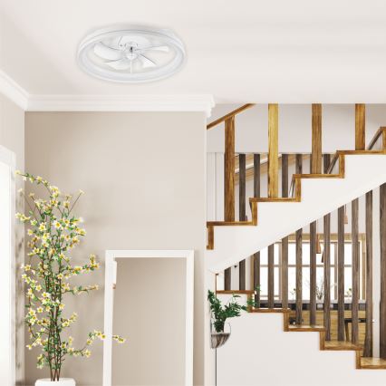 LED Pritemdomas lubinis šviestuvas su ventiliatoriumi FARGO LED/37W/230V baltas + nuotolinio valdymo pultas
