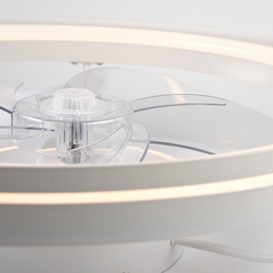 LED Pritemdomas lubinis šviestuvas su ventiliatoriumi FARGO LED/37W/230V baltas + nuotolinio valdymo pultas