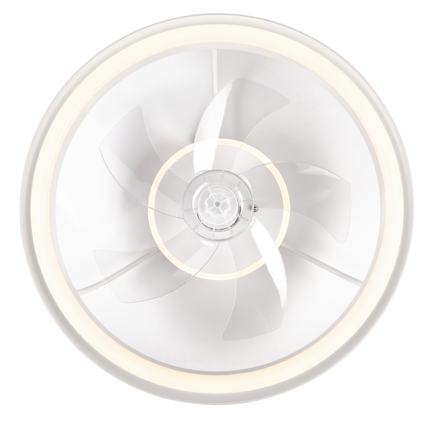 LED Pritemdomas lubinis šviestuvas su ventiliatoriumi FARGO LED/37W/230V baltas + nuotolinio valdymo pultas