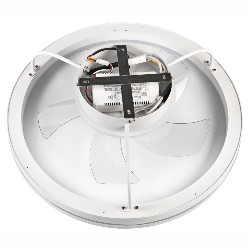 LED Pritemdomas lubinis šviestuvas su ventiliatoriumi FARGO LED/37W/230V baltas + nuotolinio valdymo pultas
