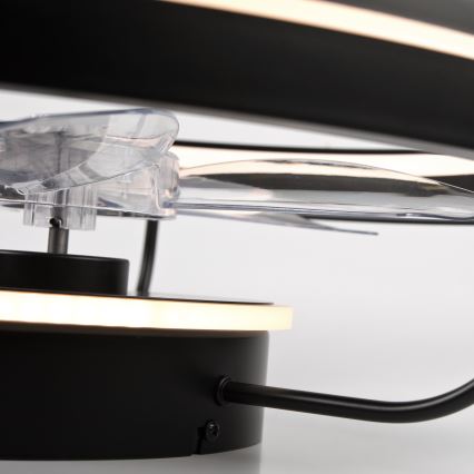 LED Pritemdomas lubinis šviestuvas su ventiliatoriumi FARGO LED/37W/230V juoda + nuotolinio valdymo pultas