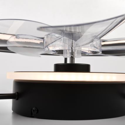 LED Pritemdomas lubinis šviestuvas su ventiliatoriumi FARGO LED/37W/230V juoda + nuotolinio valdymo pultas