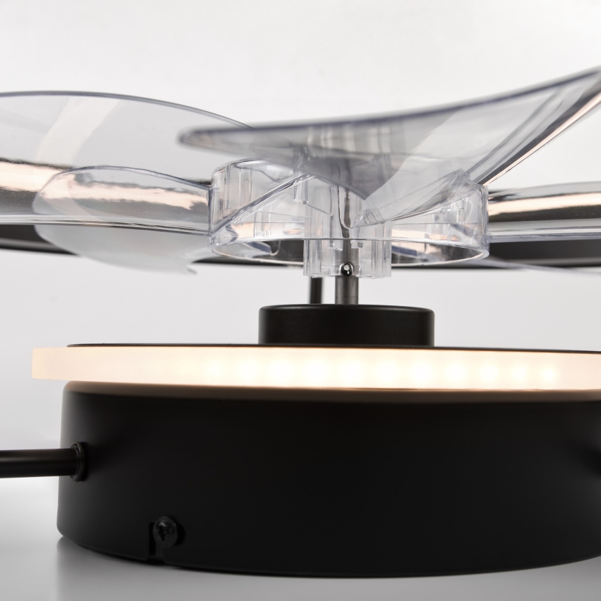 LED Pritemdomas lubinis šviestuvas su ventiliatoriumi FARGO LED/37W/230V juoda + nuotolinio valdymo pultas