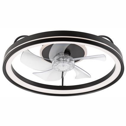 LED Pritemdomas lubinis šviestuvas su ventiliatoriumi FARGO LED/37W/230V juoda + nuotolinio valdymo pultas