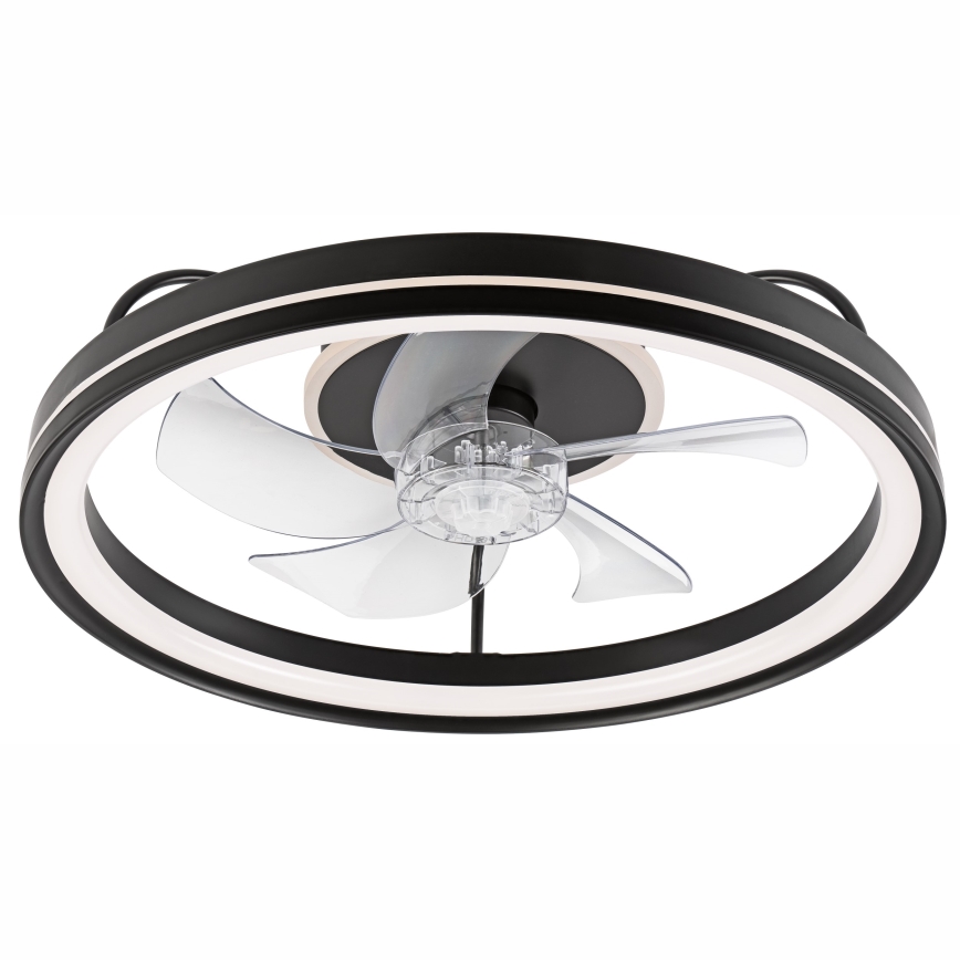 LED Pritemdomas lubinis šviestuvas su ventiliatoriumi FARGO LED/37W/230V juoda + nuotolinio valdymo pultas