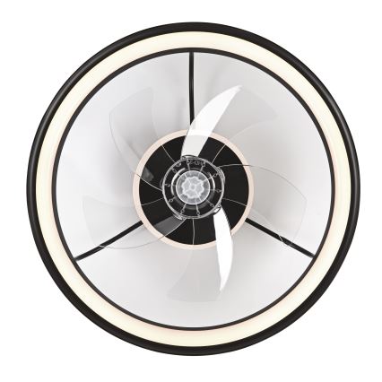 LED Pritemdomas lubinis šviestuvas su ventiliatoriumi FARGO LED/37W/230V juoda + nuotolinio valdymo pultas