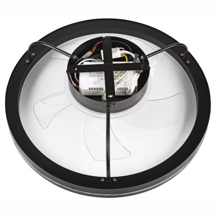 LED Pritemdomas lubinis šviestuvas su ventiliatoriumi FARGO LED/37W/230V juoda + nuotolinio valdymo pultas