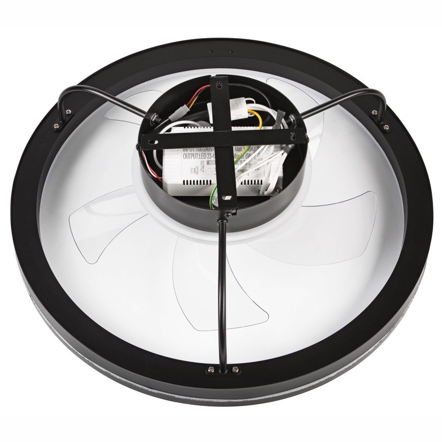 LED Pritemdomas lubinis šviestuvas su ventiliatoriumi FARGO LED/37W/230V juoda + nuotolinio valdymo pultas