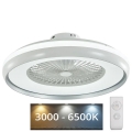 LED lubinis šviestuvas su ventiliatoriumi LED/45W/230V 3000/4000/6500K pilka + nuotolinio valdymo pultas