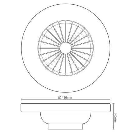 LED Pritemdomas lubinis šviestuvas su ventiliatoriumi OPAL LED/48W/230V 3000-6500K + nuotolinio valdymo pultas