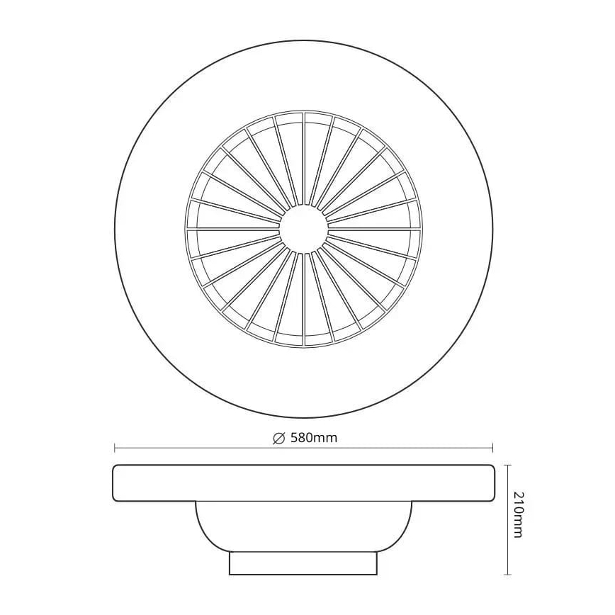 LED Pritemdomas lubinis šviestuvas su ventiliatoriumi OPAL LED/72W/230V 3000-6500K + nuotolinio valdymo pultas