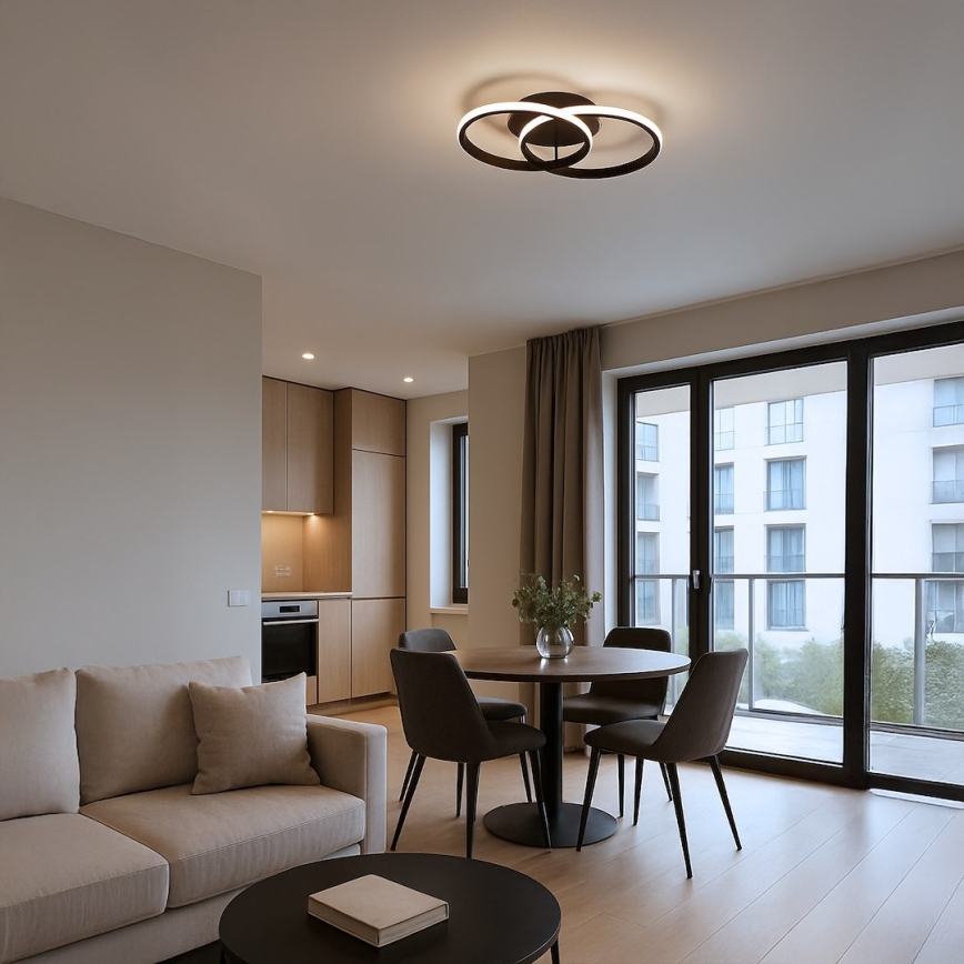 LED lubinis šviestuvas TITANO LED/12W/230V juodas