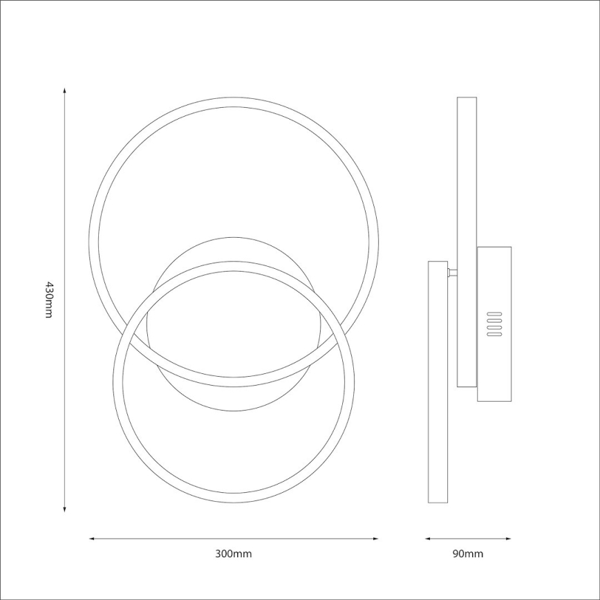 LED lubinis šviestuvas TITANO LED/12W/230V juodas