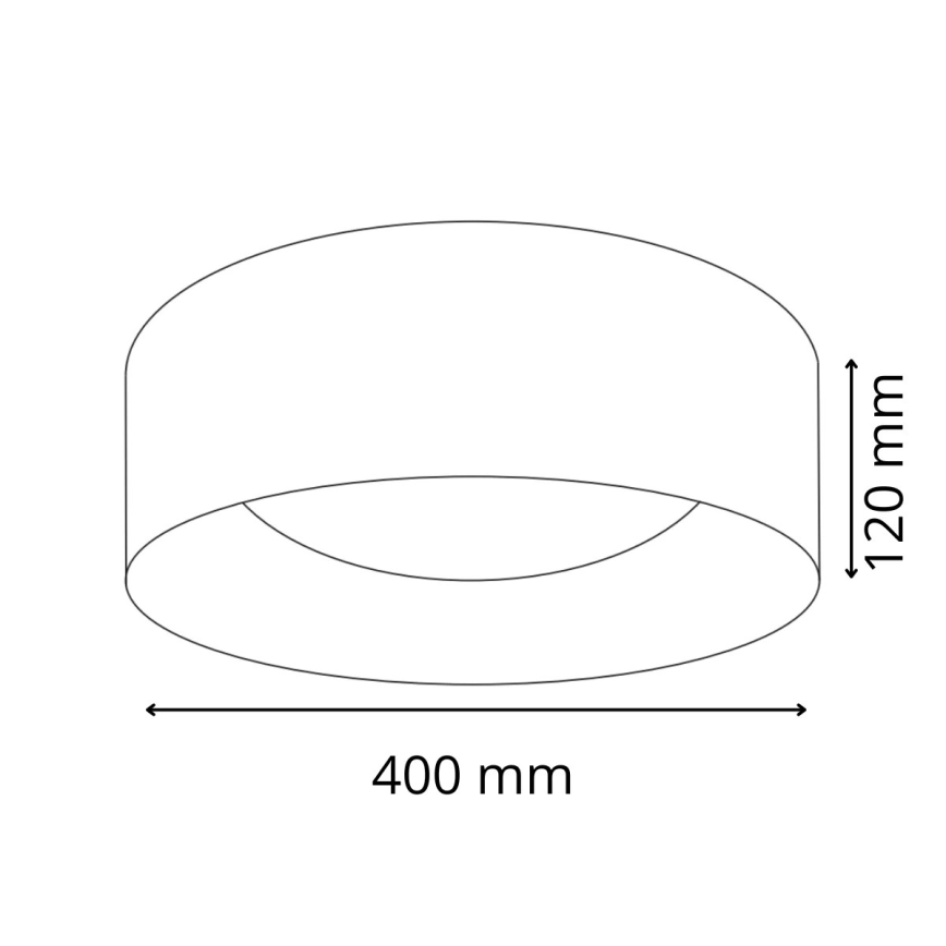 LED Lubinis šviestuvas TULUZA LED/24W/230V d. 40 cm juodos spalvos