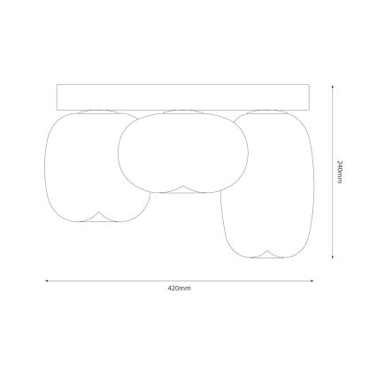 LED lubinis šviestuvas VASO LED/12W/230V diametras 42 cm juoda/dūminis