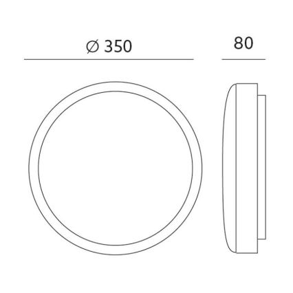 LED Lubinis šviestuvas ZOE LED/24W/230V IP44 juodas