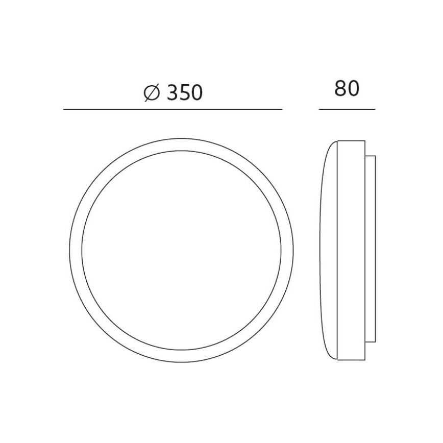 LED Lubinis šviestuvas ZOE LED/24W/230V IP44 juodas