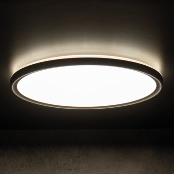 LED lubinis vonios šviestuvas AZPO LED/22W/230V diametras 42 cm IP54 juoda