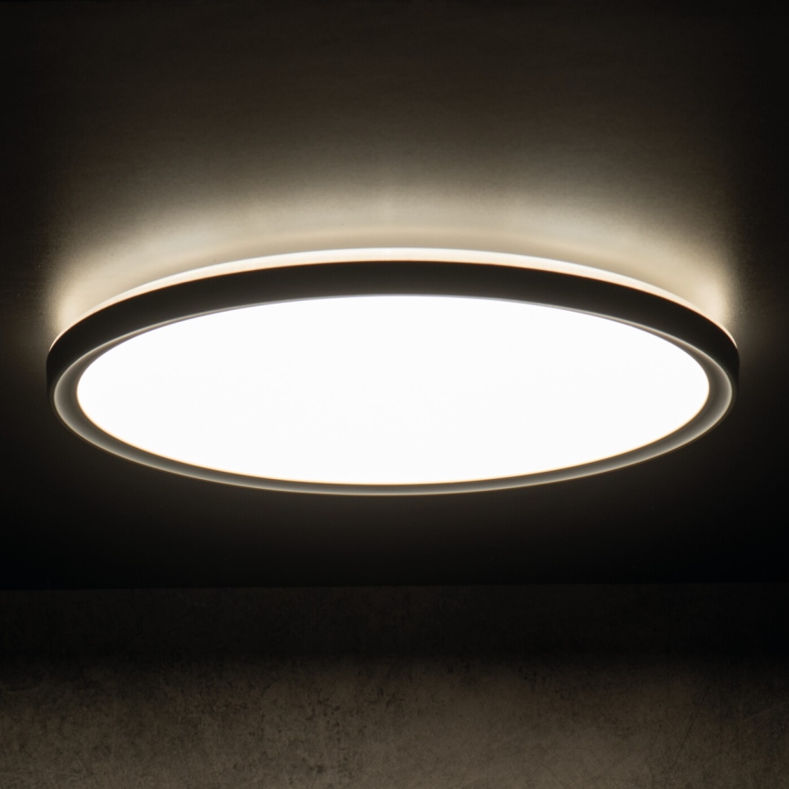 LED lubinis vonios šviestuvas AZPO LED/22W/230V diametras 42 cm IP54 juoda