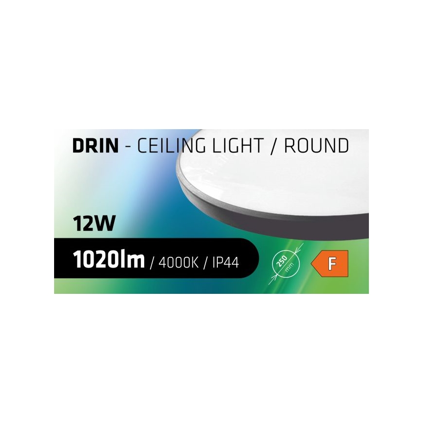 LED lubinis vonios šviestuvas CIRCLE LED/12W/230V 4000K diametras 25 cm IP44 juoda