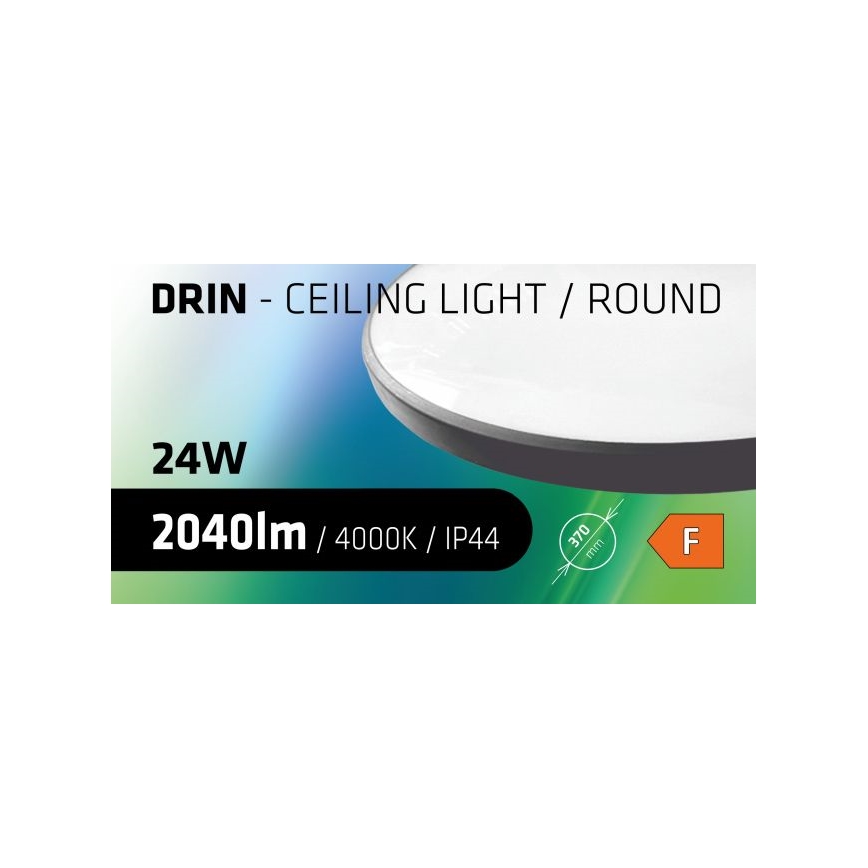 LED lubinis vonios šviestuvas CIRCLE LED/24W/230V 4000K diametras 37 cm IP44 juoda