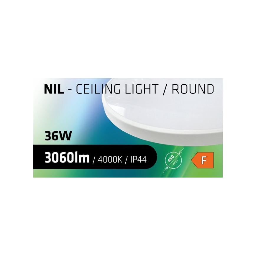 LED lubinis vonios šviestuvas CIRCLE LED/36W/230V 4000K diametras 45 cm IP44 balta