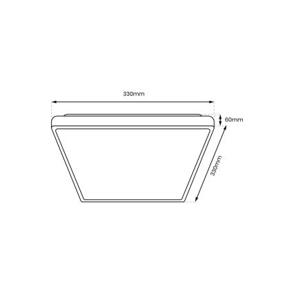 LED lubinis vonios šviestuvas DABAR LED/17W/230V 4000K 33x33 cm IP44