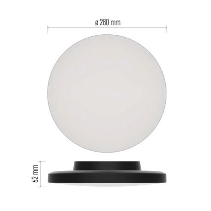 LED lubinis vonios šviestuvas LED/15W/230V 3000/4000/5700K IP55 juoda