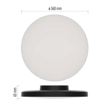 LED lubinis vonios šviestuvas LED/18W/230V 3000/4000/5700K IP55 juoda