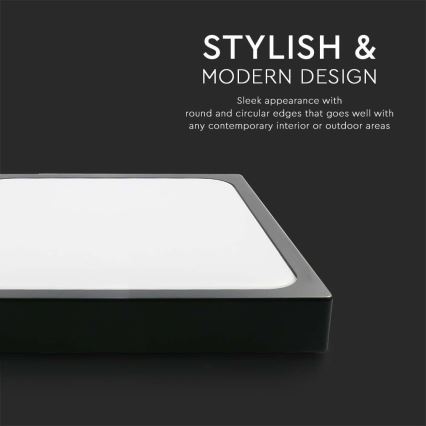 LED lubinis vonios šviestuvas LED/18W/230V 4000K IP44 22,5x22,5 cm juoda