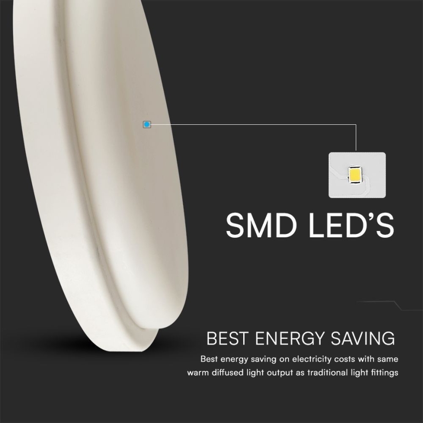LED lubinis vonios šviestuvas LED/24W/230V 3000K IP54 diametras 24 cm