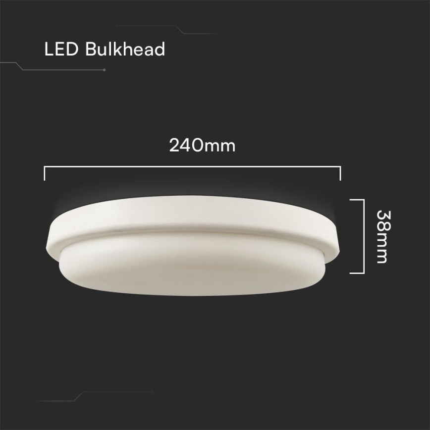 LED lubinis vonios šviestuvas LED/24W/230V 3000K IP54 diametras 24 cm