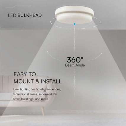 LED lubinis vonios šviestuvas LED/24W/230V 4000K IP54 diametras 24 cm