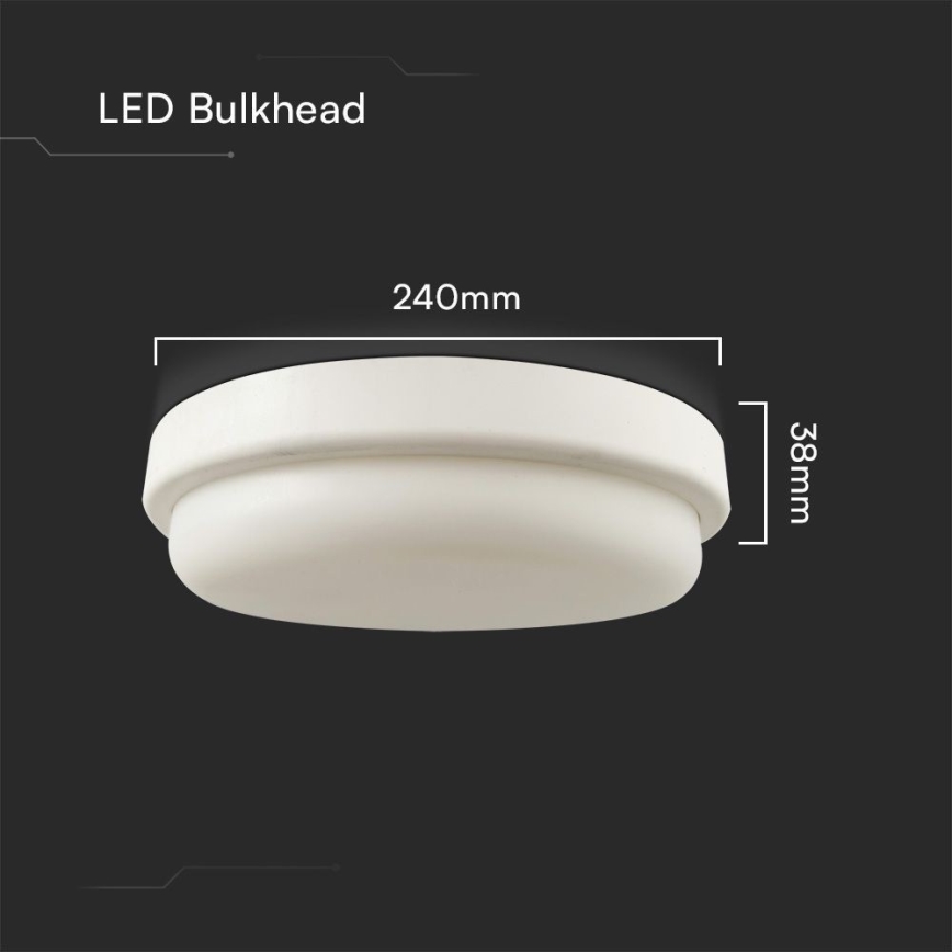 LED lubinis vonios šviestuvas LED/24W/230V 4000K IP54 diametras 24 cm