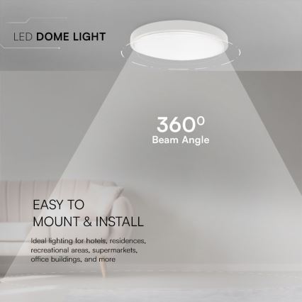 LED lubinis vonios šviestuvas SAMSUNG CHIP LED/24W/230V IP44 3000K diametras 29 cm balta