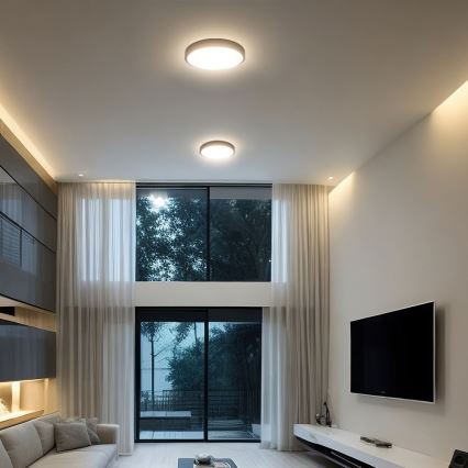 LED lubinis vonios šviestuvas SAMSUNG CHIP LED/24W/230V IP44 3000K diametras 29 cm juoda