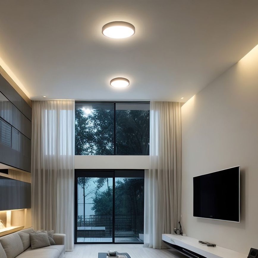 LED lubinis vonios šviestuvas SAMSUNG CHIP LED/24W/230V IP44 3000K diametras 29 cm juoda