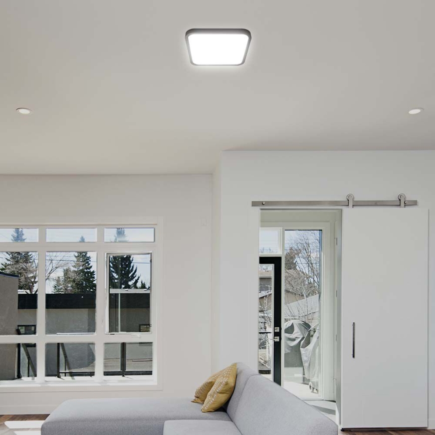 LED lubinis vonios šviestuvas SAMSUNG CHIP LED/24W/230V IP44 4000K 29x29 cm juoda