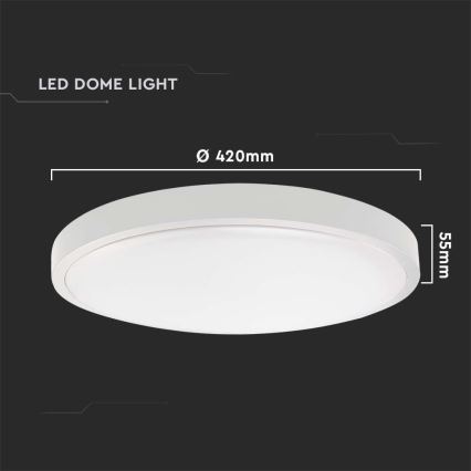 LED lubinis vonios šviestuvas LED/30W/230V 3000K IP44 diametras 42 cm balta