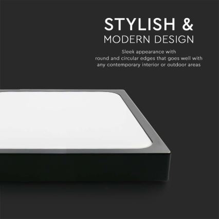 LED lubinis vonios šviestuvas LED/30W/230V 6500K IP44 42x42 cm juoda