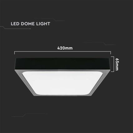 LED lubinis vonios šviestuvas LED/30W/230V 6500K IP44 42x42 cm juoda