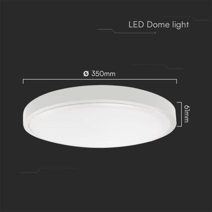 LED lubinis vonios šviestuvas SAMSUNG CHIP LED/36W/230V IP44 6500K diametras 35 cm balta